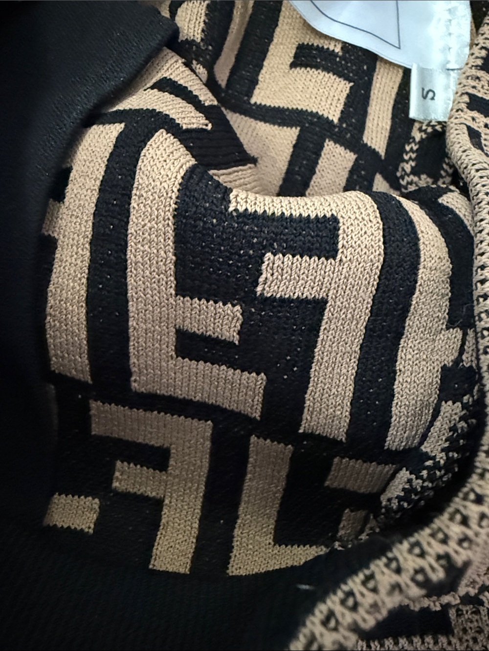 Brown & Black FF Logo Knit Joggers - Picture 3 of 3